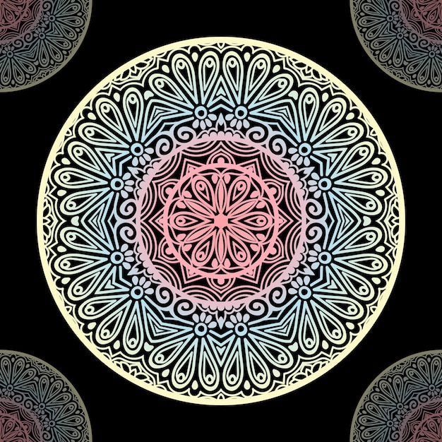 Diseño vectorial de mandalas. Diseño de patrón de encaje. Diseño creativo de mandalas.