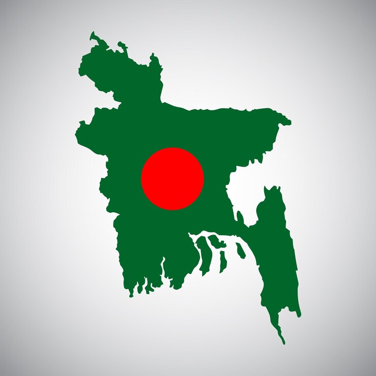 Diseño vectorial del mapa de la bandera de Bangladesh