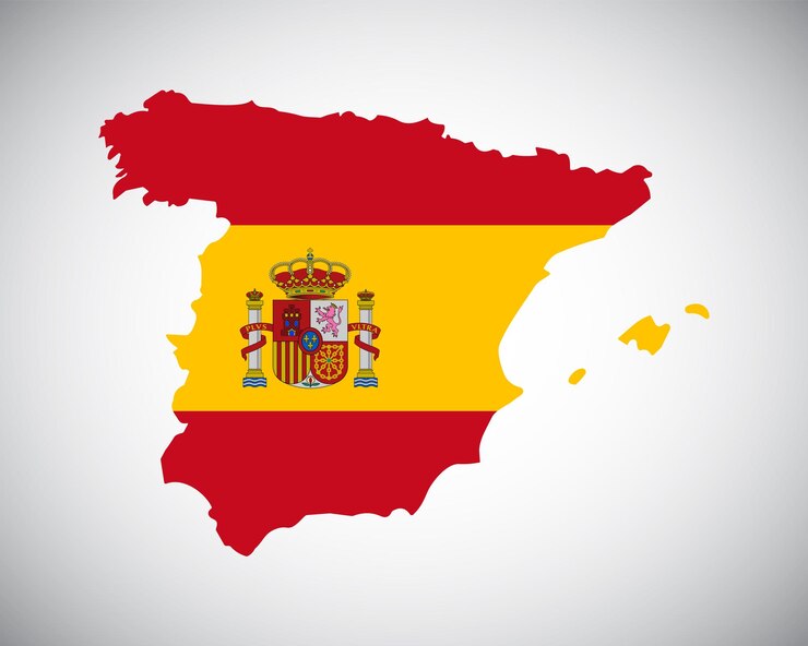 Diseño vectorial del mapa de la bandera de España