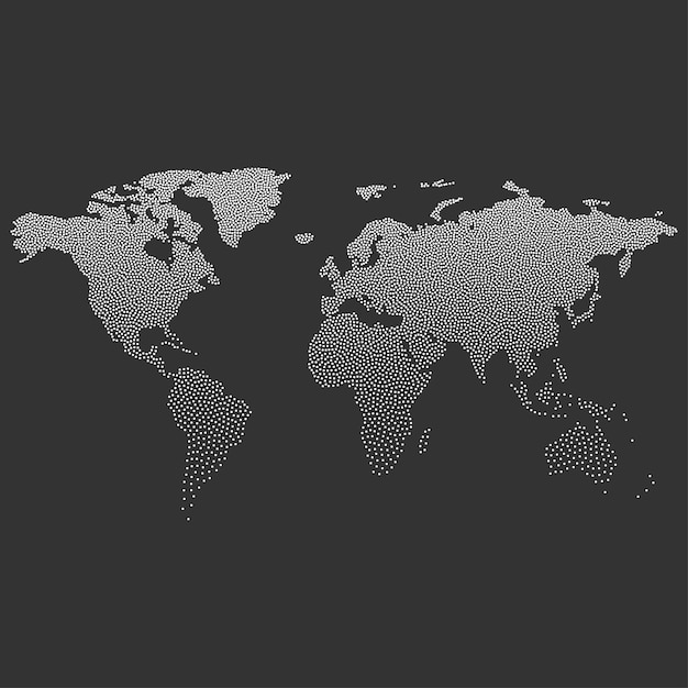 Diseño vectorial de mapas de puntos del mundo