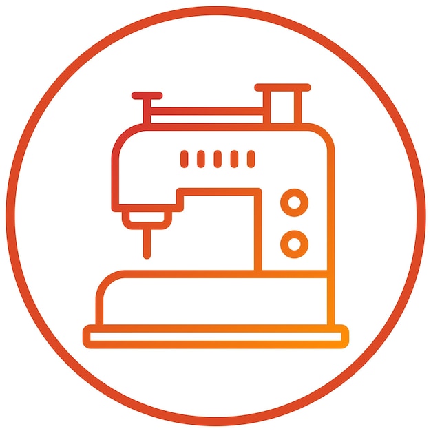 Diseño vectorial Máquina de coser Estilo de icono