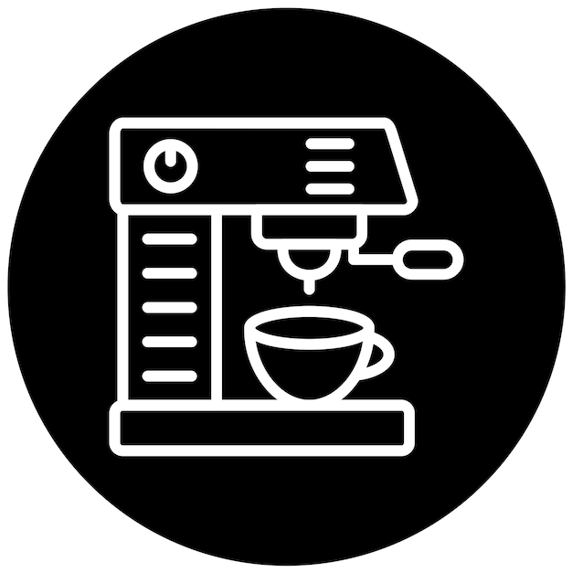 Diseño vectorial de la máquina de espresso Estilo de icono