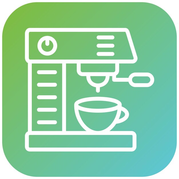 Diseño vectorial de la máquina de espresso Estilo de icono