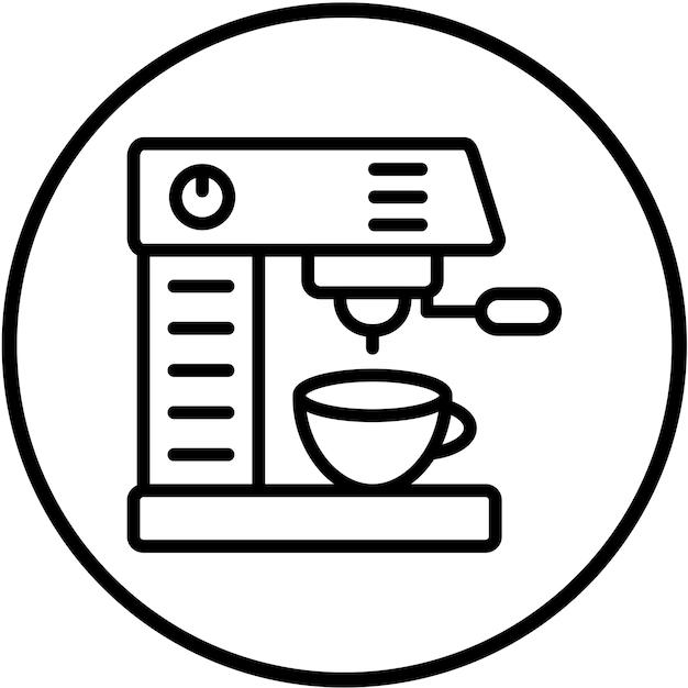 Diseño vectorial de la máquina de espresso Estilo de icono