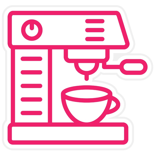 Diseño vectorial de la máquina de espresso Estilo de icono
