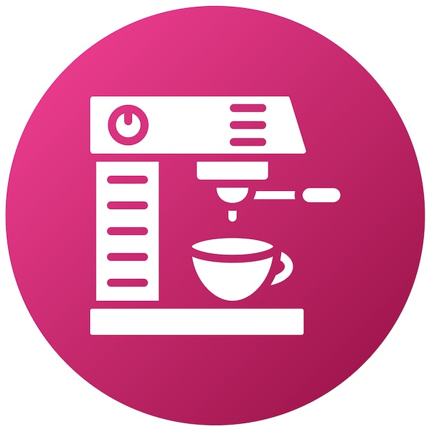 Diseño vectorial de la máquina de espresso Estilo de icono