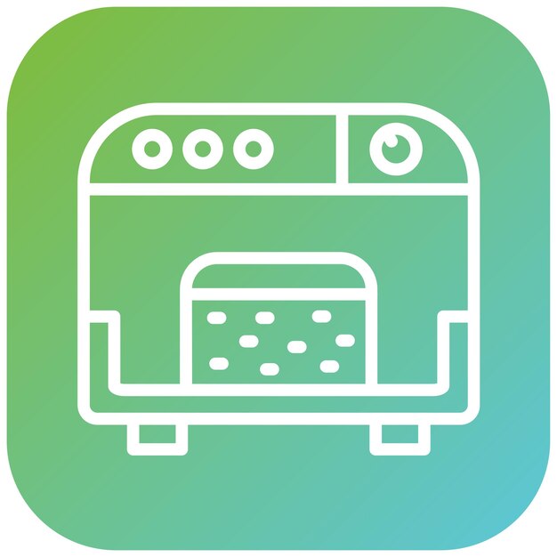 Diseño vectorial de la máquina de pan Estilo de icono