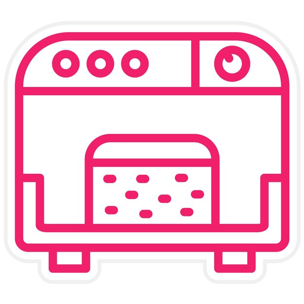 Diseño vectorial de la máquina de pan Estilo de icono