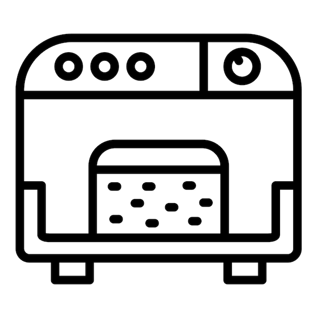 Diseño vectorial de la máquina de pan Estilo de icono