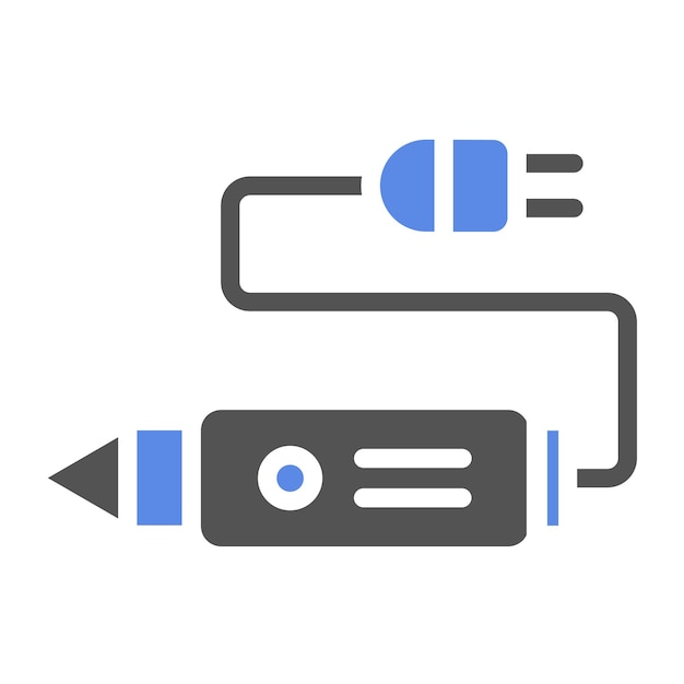 Diseño vectorial de máquina de tatuaje rotativa Estilo de icono