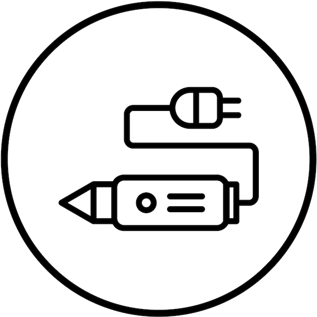 Diseño vectorial de máquina de tatuaje rotativa Estilo de icono