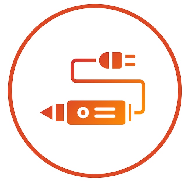 Diseño vectorial de máquina de tatuaje rotativa Estilo de icono