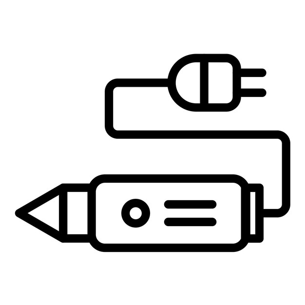 Diseño vectorial de máquina de tatuaje rotativa Estilo de icono