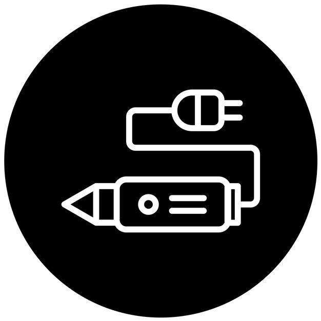 Diseño vectorial de máquina de tatuaje rotativa Estilo de icono