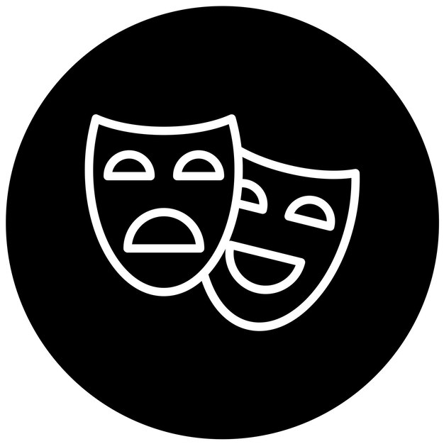 Vector diseño vectorial de máscaras de teatro estilo de icono