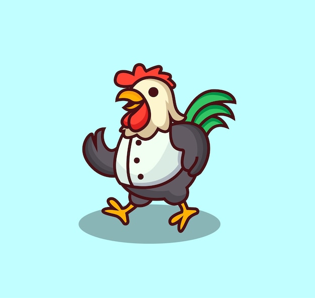diseño vectorial de la mascota del logotipo del pollo