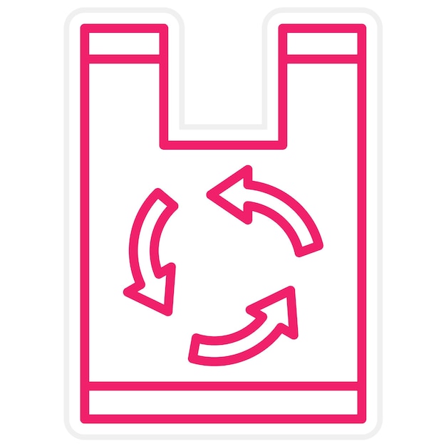 Diseño vectorial de materiales reciclables Estilo del icono