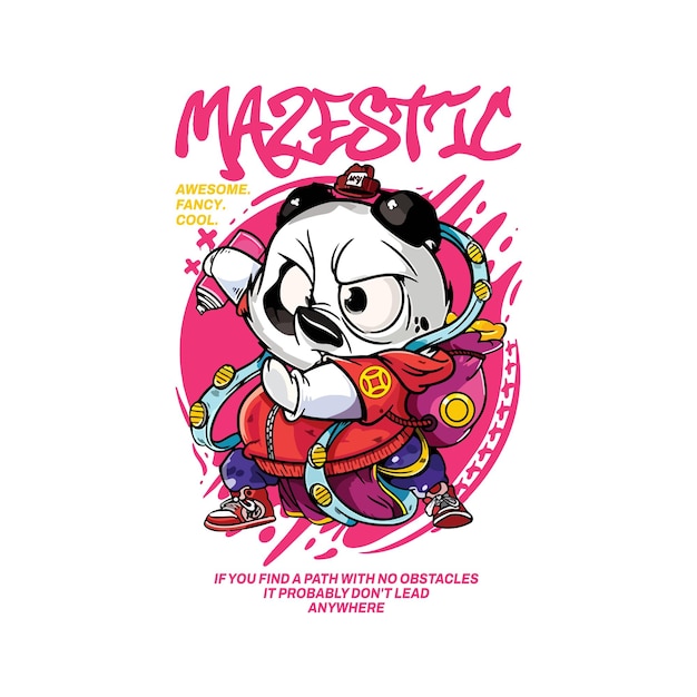 Diseño vectorial de Mazestic Panda