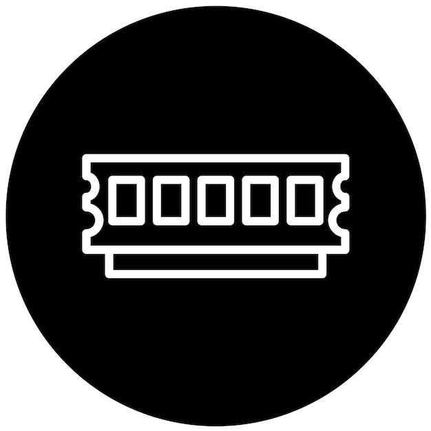 Diseño vectorial de la memoria RAM Estilo del icono de velocidad