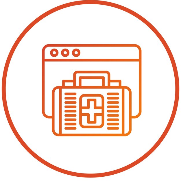 Diseño vectorial del mercado de atención médica Estilo del icono