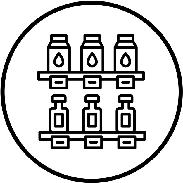 Diseño vectorial de mercancía de comestibles Estilo de icono