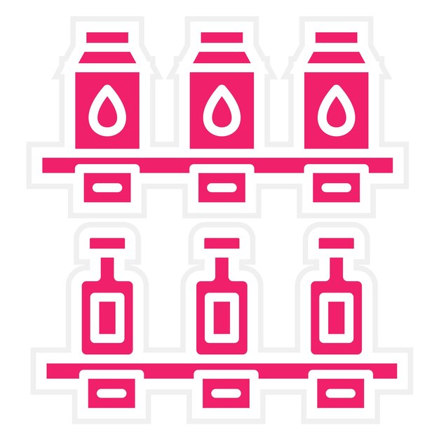 Diseño vectorial de mercancía de comestibles Estilo de icono