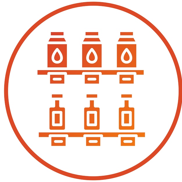 Diseño vectorial de mercancía de comestibles Estilo de icono