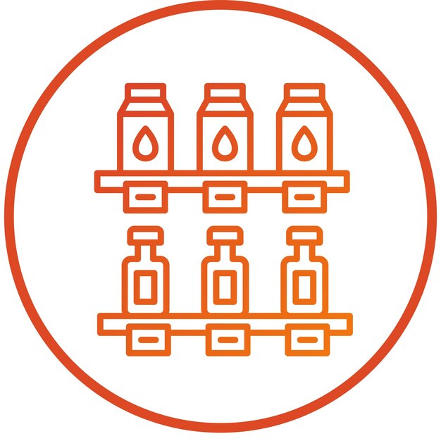Diseño vectorial de mercancía de comestibles Estilo de icono