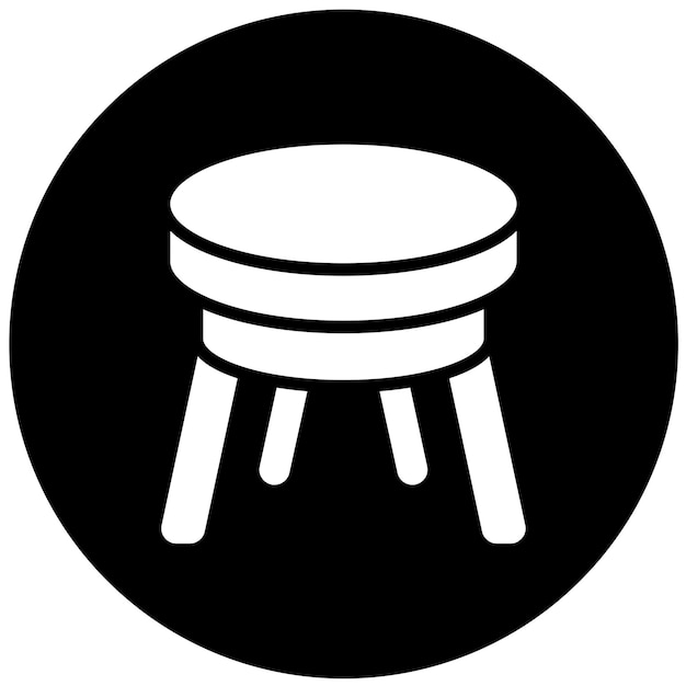 Diseño vectorial mesa de café estilo icono otomano