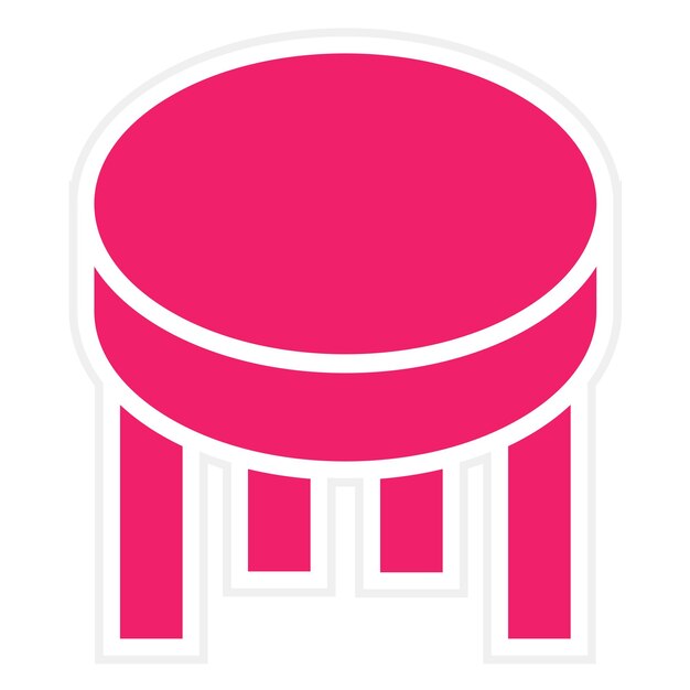 Diseño vectorial mesa de café estilo icono otomano
