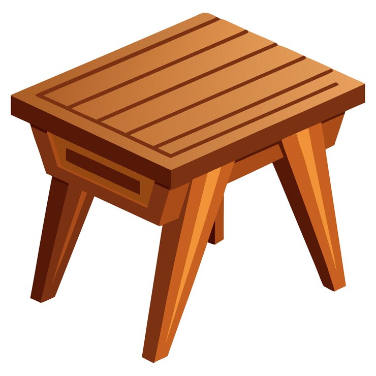 Vector diseño vectorial de una mesa de madera sobre un fondo blanco