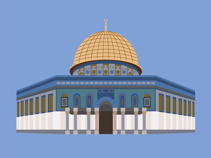 Vector diseño vectorial de la mezquita de al aqsa