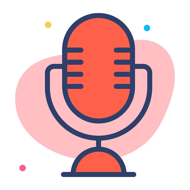 Diseño vectorial de micrófono en icono premium de estilo editable