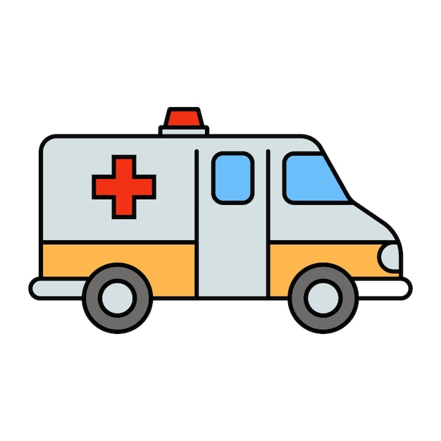 Diseño vectorial minimalista de una ambulancia