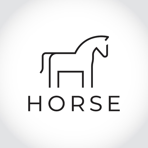 Diseño vectorial minimalista del logotipo de Black Stallion