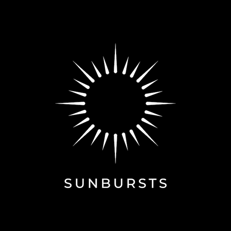 Vector diseño vectorial minimalista del logotipo sunburst