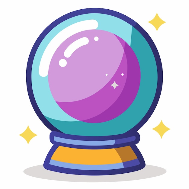 Diseño vectorial místico de una bola de vidrio de adivino