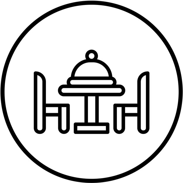 Diseño vectorial Mobiliario de comedor Estilo de icono