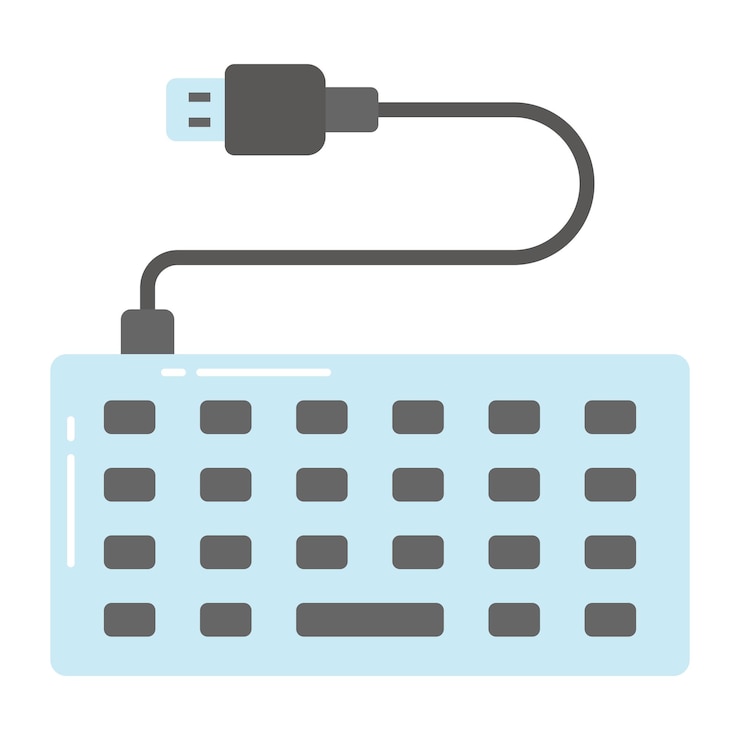 Vector diseño vectorial de moda y editable de accesorios para computadoras de teclado