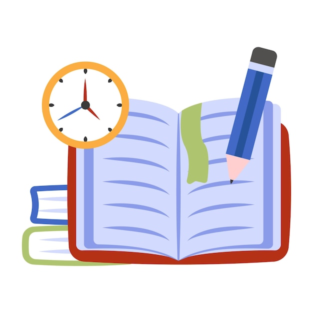 Diseño vectorial de moda de escritura de libros.