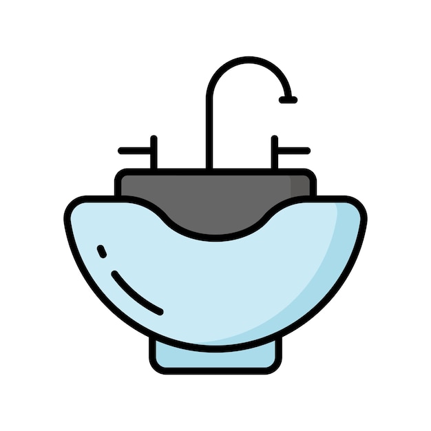 Diseño vectorial de moda de lavabo accesorios de barbería equipos de baño