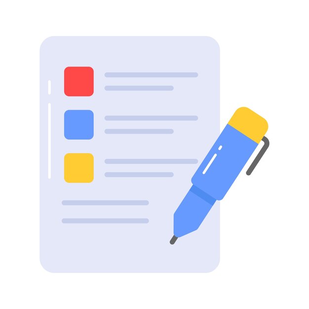 Diseño vectorial de moda de la lista de encuestas fácil de usar icono