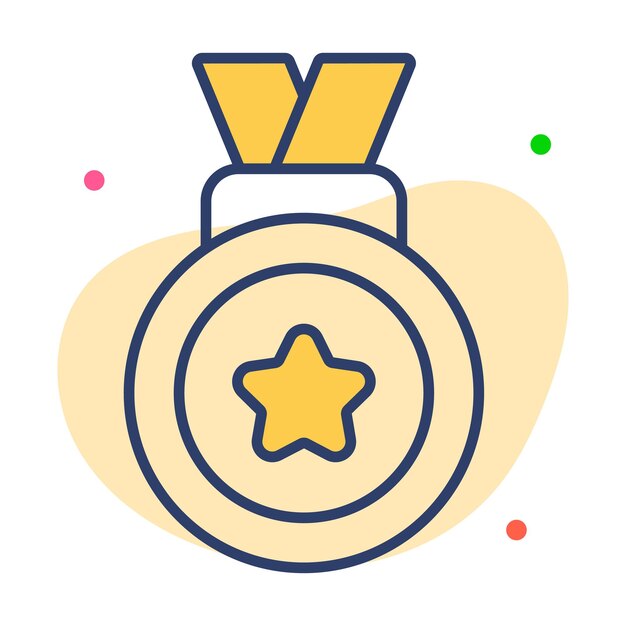 Un diseño vectorial de moda de la medalla en estilo moderno un icono editable de la medilla de la estrella