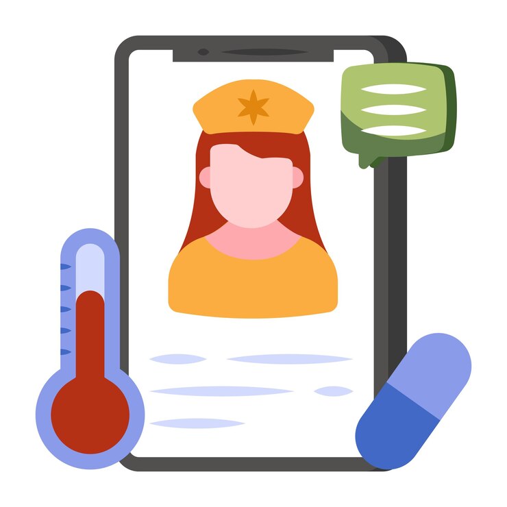 Vector diseño vectorial de moda del médico móvil