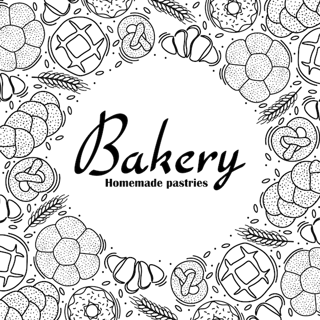 Diseño vectorial de moda para panadería o cafetería.