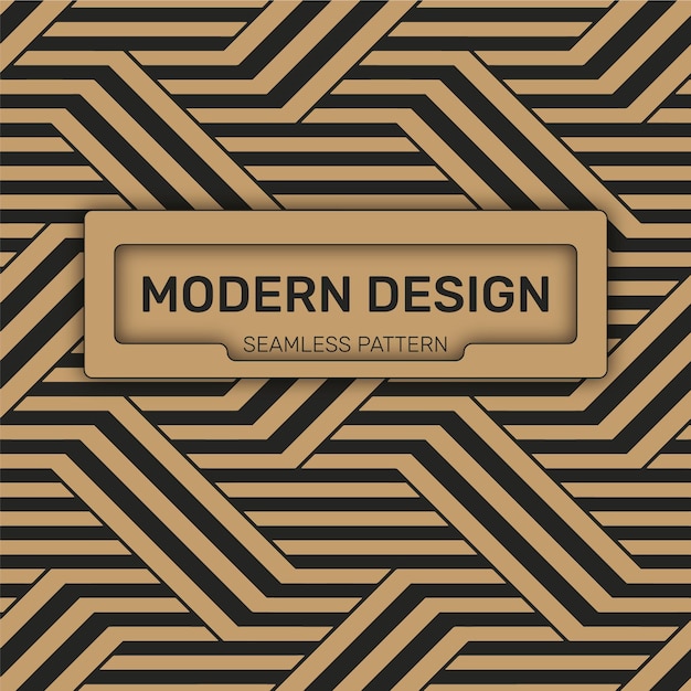 Diseño vectorial moderno Fondo dorado y negro con patrones geométricos sin fisuras