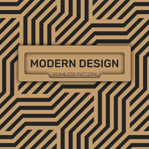 Diseño vectorial moderno Fondo dorado y negro con patrones geométricos sin fisuras