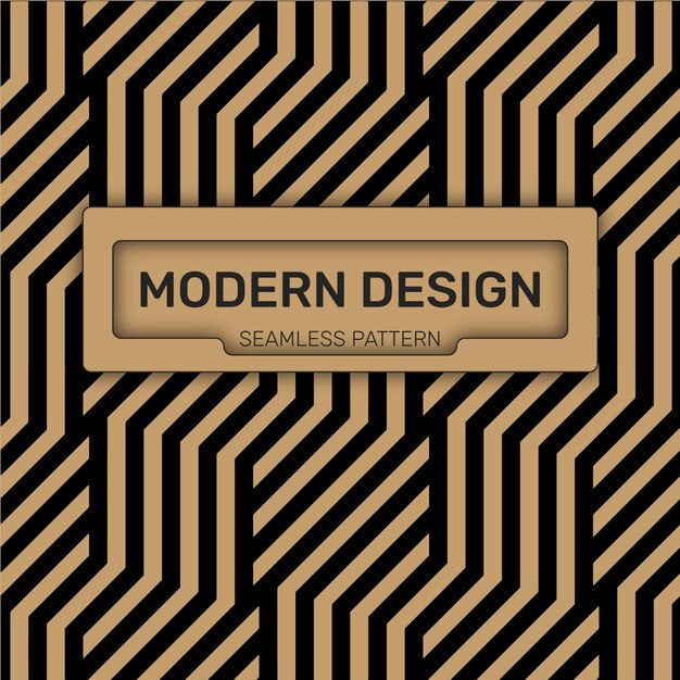 Diseño vectorial moderno Fondo dorado y negro con patrones geométricos sin fisuras