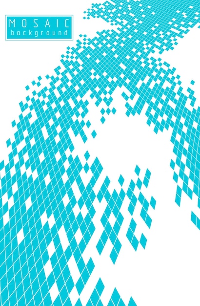 Diseño vectorial moderno y moderno de mosaicos artísticos dimensionales, fondo abstracto como plantilla para el diseño con espacio de copia para el título. Utilizable para folleto, revista, anuncio, pancarta, afiche.
