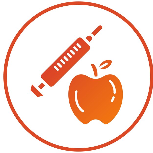 Diseño vectorial Modificación genética Estilo del icono de los alimentos
